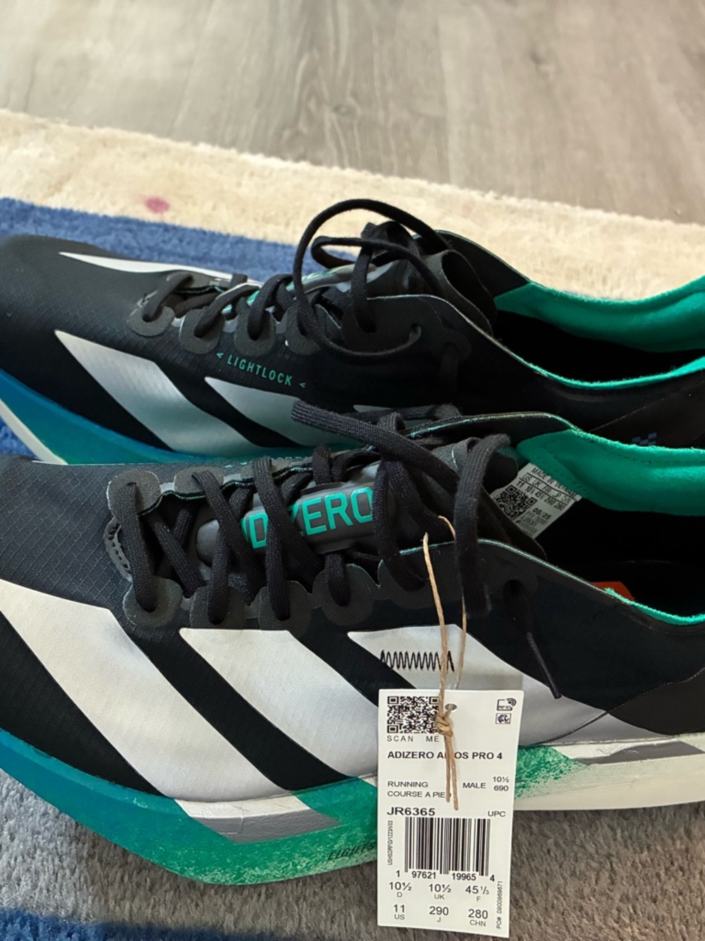 adidas Adizero Men's Running Shoes - Black & Teal